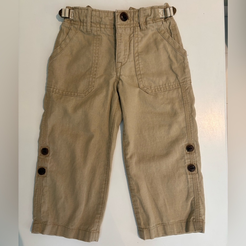 Boys Baby Gap tan linen pants